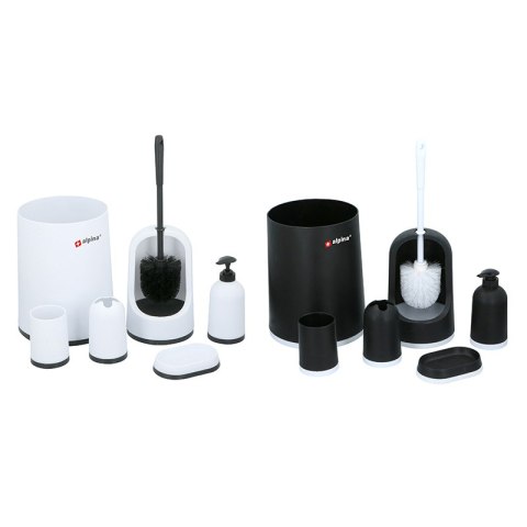 Alpina - zestaw łazienkowy 6 elementów (biały)