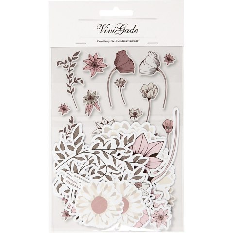 Papierowe tagi Kwiaty 72 szt.