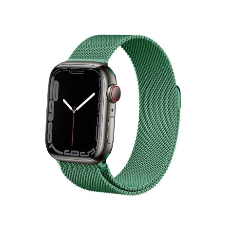 Crong Milano Steel - Pasek ze stali nierdzewnej do Apple Watch 38/40/41 mm (zielony)