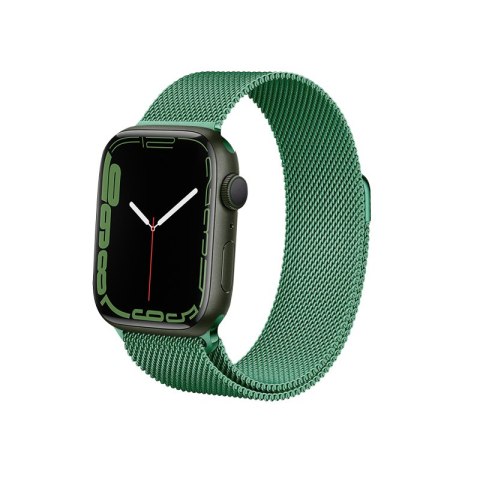 Crong Milano Steel - Pasek ze stali nierdzewnej do Apple Watch 38/40/41 mm (zielony)