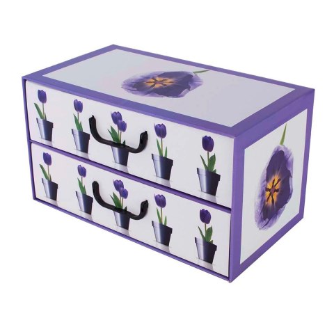 Pudełko kartonowe 2 szuflady poziome DONICZKI TULIPANY