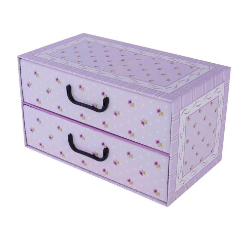 Pudełko kartonowe 2 szuflady poziome PROWANSALSKIE FIOLETOWE