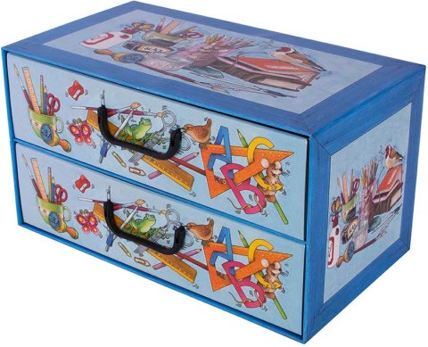 Pudełko kartonowe 2 szuflady poziome SZKOŁA ALFABET