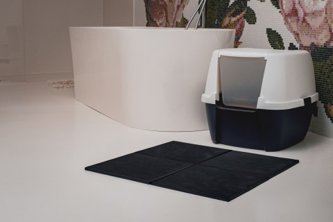 Mata 30x30cm przed kuwetę JASNO-SZARA FIBOO