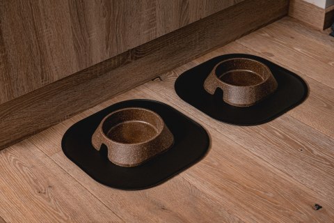 Mata 32x32cm pod miski CZARNA FIBOO