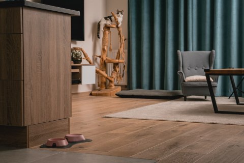 Mata 43x22cm pod miski CZARNA FIBOO