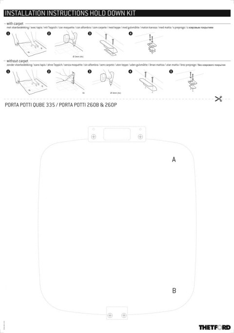 Zestaw mocujący do toalet THETFORD 335 MG