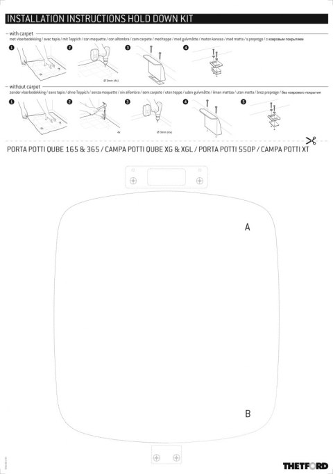 Zestaw mocujący do toalet THETFORD 365 XG/XGL