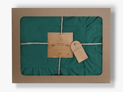 Pościel bawełniana DARK GREEN/160x200(P) STONEWASHED