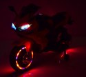 MOTOR ŚCIGACZ POWER 2 SILNIKI, ŚWIECĄCE KOŁA, MIĘKKIE SIEDZENIE - PIERWSZY MOTOREK DLA DZIECKA