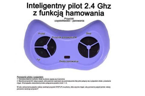 SUPER ŚCIGACZ MOTOR SPORT - POMPOWANE KOŁA, PILOT, IMITACJA WYDECHU, MIĘKKIE SIEDZENIE/HZBB1188
