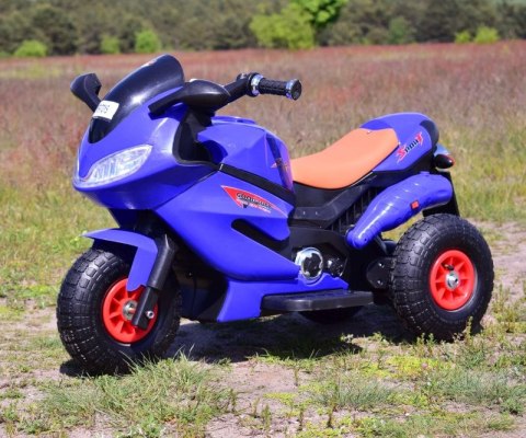 SUPER ŚCIGACZ MOTOR SPORT - POMPOWANE KOŁA, PILOT, IMITACJA WYDECHU, MIĘKKIE SIEDZENIE/HZBB1188