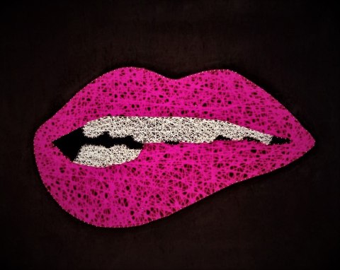 Obraz "Ponętne Usta" różowe