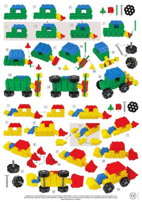 Mega Zestaw klocków konstrukcyjnych Morphun Starter 1200 el.