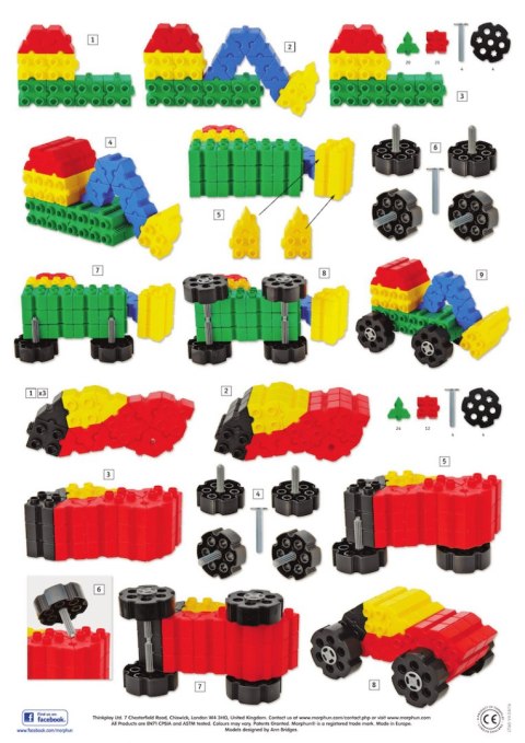 Mega Zestaw klocków konstrukcyjnych Morphun Starter 1200 el.