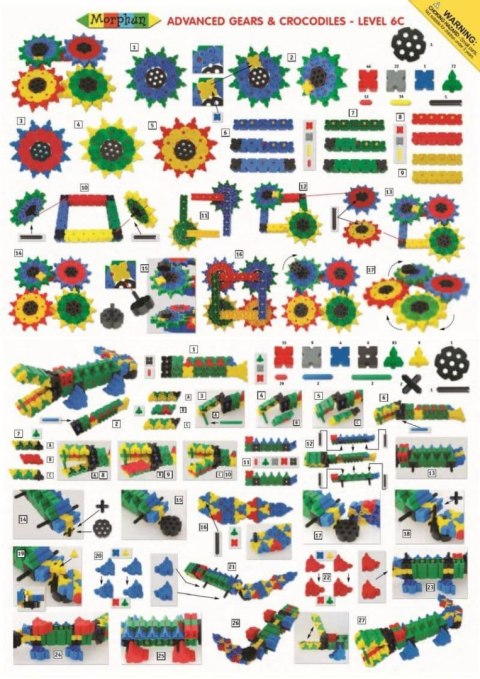 Morphun Krokodyle i koła zębate 251 el. - Klocki konstrukcyjne