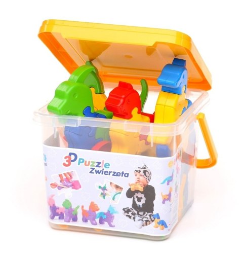 3D Puzzle zwierzęta 64 el.