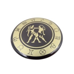 Bliźnięta - znak zodiaku - magnes. Śr. 6cm; metal emaliowany - BLI