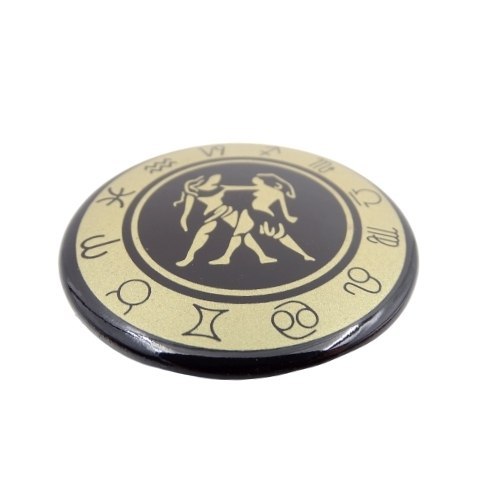 Bliźnięta - znak zodiaku - magnes. Śr. 6cm; metal emaliowany - BLI