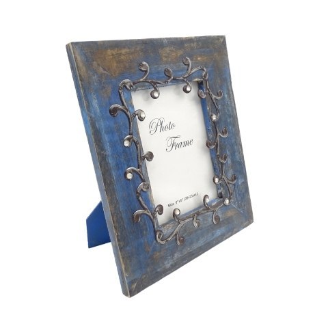 Drewniana ramka na zdjęcia Blue - 28893 - format 18x13cm