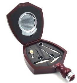 Ekskluzywny 6 - elementowy zestaw do wina w pudełku drewnianym G195