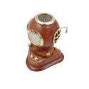 Mały dekoracyjny hełm nurka retro z zegarem NC1220