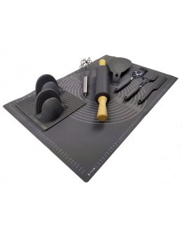 Stolnica silikonowa i wałek z akcesoriami 10 elementów