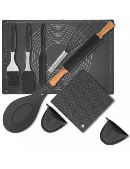 Stolnica silikonowa i wałek z akcesoriami 10 elementów