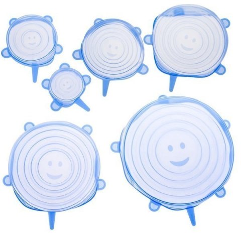 Silikonowe pokrywki do żywności 6 szt.