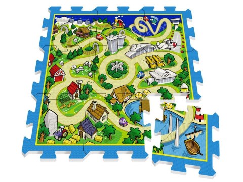 Puzzle piankowe MIASTO - ULICA Mata dla niemowląt 93x93cm ZA3150