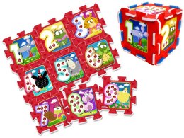Puzzle piankowe ZWIERZĘTA i CYFRY Mata dla niemowląt 93x93cm ZA3147
