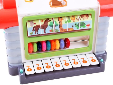 Interaktywny Domek kostka edukacyjna sorter klocki zwierzątka ZA3518