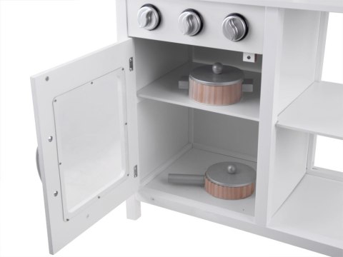 Interaktywna BIAŁA kuchnia drewniana dla dzieci Indukcja + akcesoria ZA4127