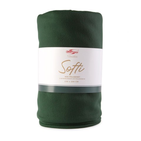 Koc polarowy SOFTI/zieleń butelkowa/150x200