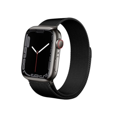 Crong Milano Steel - Pasek ze stali nierdzewnej do Apple Watch 42/44 mm (czarny)
