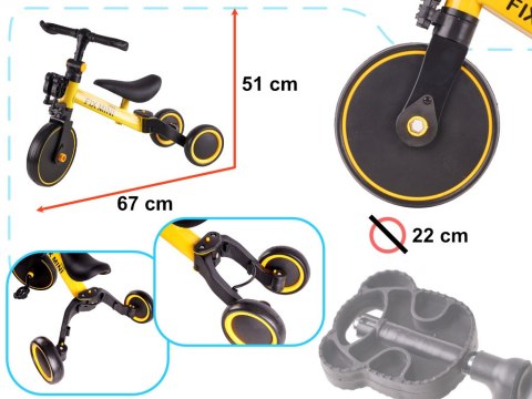 Rowerek biegowy Trike Fix Mini rower wielofunkcyjny 3w1 żółty