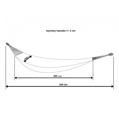 Hamak ogrodowy 2 osobowy XXL 250x150cm Saska Garden