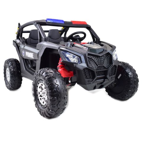 MEGA BUGGY UTV POLICJA TURBO R FOX DLA 2 DZIECI 4X60 W, 24V, SUPER MOC, WSPOMAGANIE/XB2118