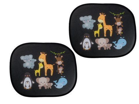 Kurtyna statyczna przeciwsłoneczna osłona okna samochodu zwierzęta zestaw 2 szt.