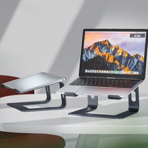 Crong AluBench - Ergonomiczna podstawka pod laptopa z aluminium (grafitowy)