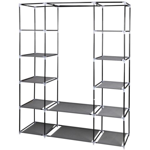 Szafa tekstylna garderoba 175x133x43cm ciemno-szara profil 13 mm