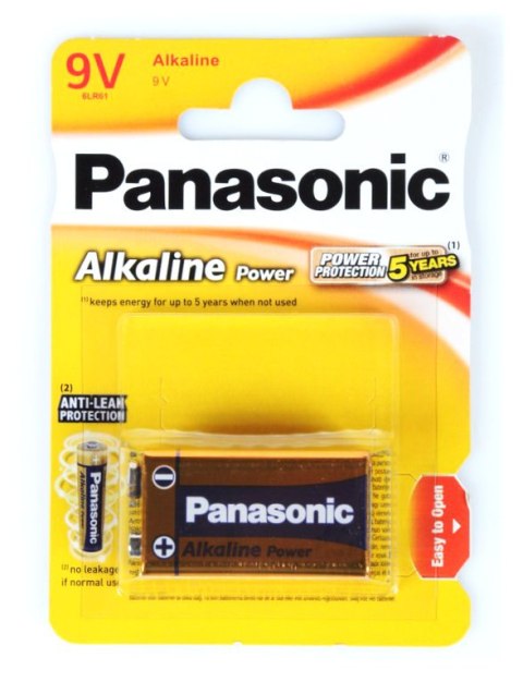 Bateria Alkaliczna Panasonic 9V 6LR61 - Blister 1 Szt