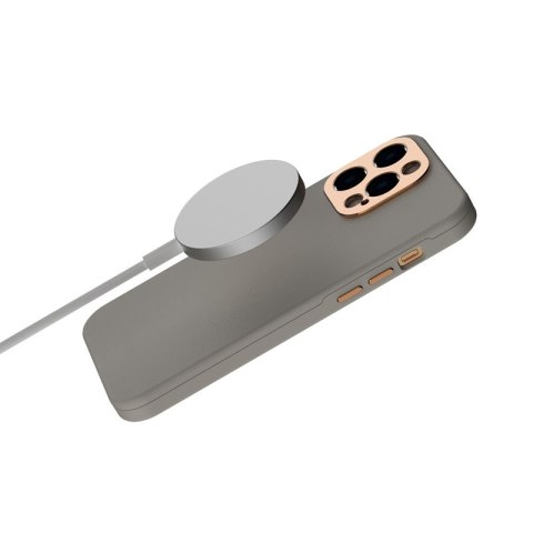 Moshi Napa Slim MagSafe - Skórzane etui iPhone 14 Pro Max (Serene Gray)
