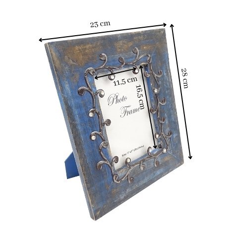 Drewniana ramka na zdjęcia Blue - 28893 - format 18x13cm