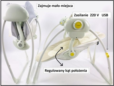 Bujaczek automatyczny KIDI SWING - beżowy