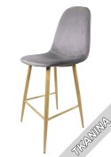 Krzesło barowe hoker AVOLA GREY VELVET