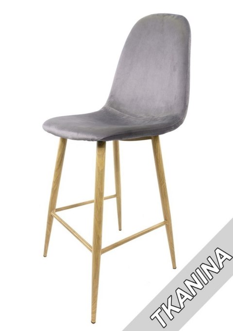 Krzesło barowe hoker AVOLA GREY VELVET