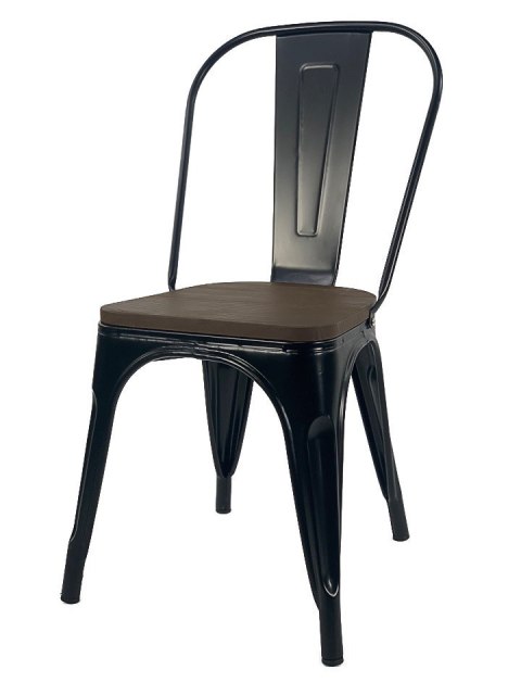 Krzesło metalowe loft CORSICA NERO WENGE