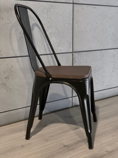Krzesło metalowe loft CORSICA NERO WENGE
