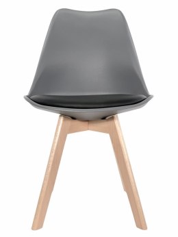 Krzesło skandynawskie MONZA DARK GREY - Black PU